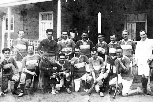 Plantel histórico de hurling del club, fotografía de archivo.
